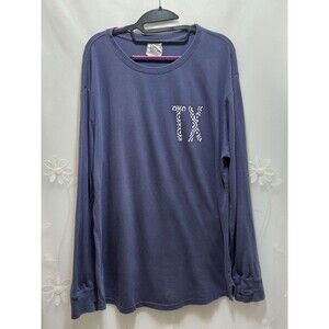 Royce Brand Womens Large Dark Blue Shirt Texas Homage Artsy Wild Long Sleeves